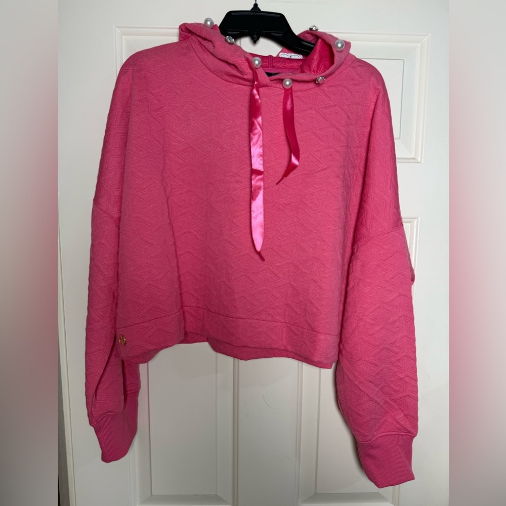 Simply Southern Pink Pearl-Accent Hooded Sweatshirt